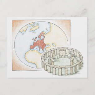 Darstellung des alten Steinzirkels vor der Tür Postkarte