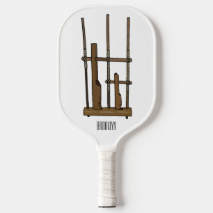 Darstellung des Angklung-Cartoon Pickleball Schläger