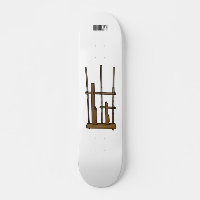 Darstellung des Angklung-Cartoon Skateboard (Vorne)
