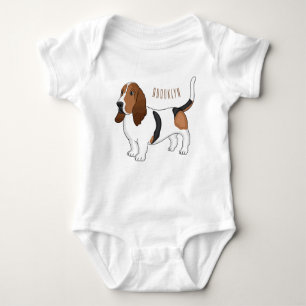 Darstellung des Basset-Hunde-Cartoon Baby Strampler