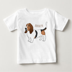 Darstellung des Basset-Hunde-Cartoon Baby T-shirt