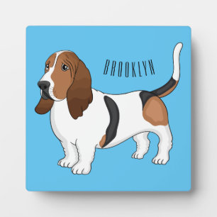 Darstellung des Basset-Hunde-Cartoon Fotoplatte