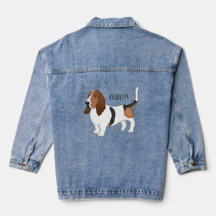 Darstellung des Basset-Hunde-Cartoon Jeansjacke