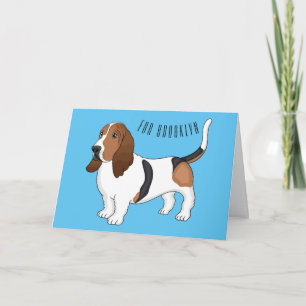 Darstellung des Basset-Hunde-Cartoon Karte