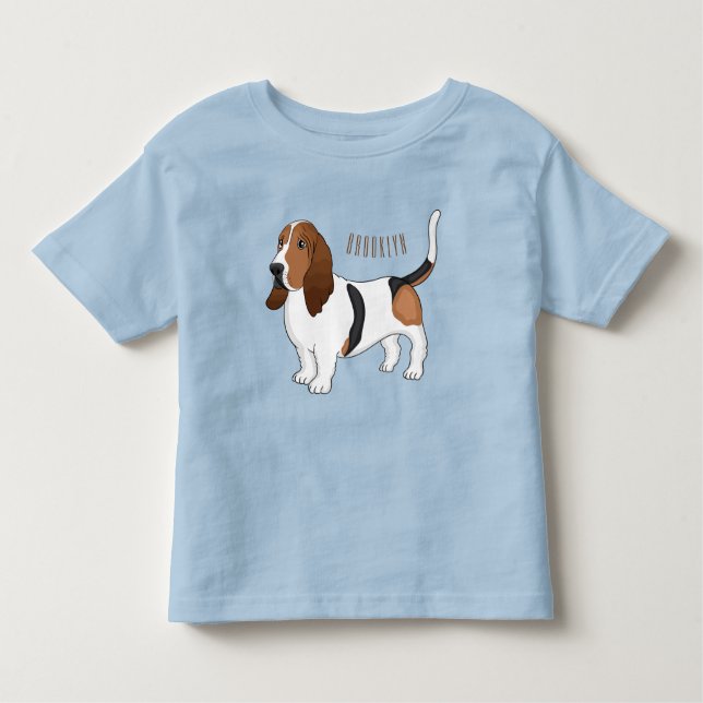 Darstellung des Basset-Hunde-Cartoon Kleinkind T-shirt (Vorderseite)
