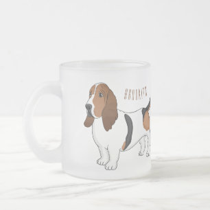 Darstellung des Basset-Hunde-Cartoon Mattglastasse