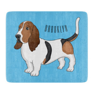 Darstellung des Basset-Hunde-Cartoon Schneidebrett