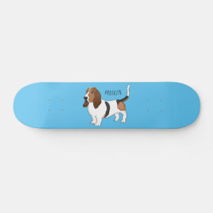 Darstellung des Basset-Hunde-Cartoon Skateboard