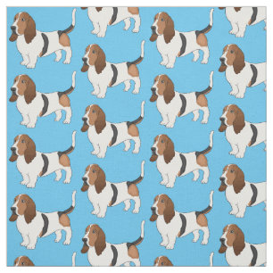 Darstellung des Basset-Hunde-Cartoon Stoff