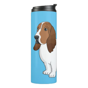 Darstellung des Basset-Hunde-Cartoon Thermosbecher