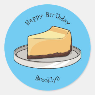 Darstellung des Cartoon Cheesecake Runder Aufkleber