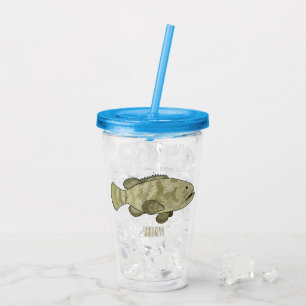 Darstellung des Cartoon des Groupers Acryltrinkbecher