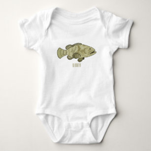 Darstellung des Cartoon des Groupers Baby Strampler