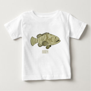 Darstellung des Cartoon des Groupers Baby T-shirt
