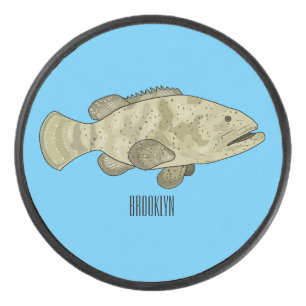 Darstellung des Cartoon des Groupers Eishockey Puck