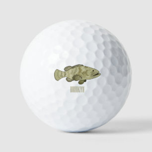 Darstellung des Cartoon des Groupers Golfball