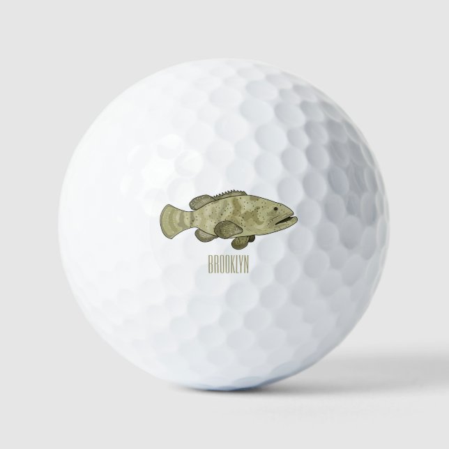 Darstellung des Cartoon des Groupers Golfball (Vorderseite)