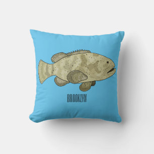 Darstellung des Cartoon des Groupers Kissen