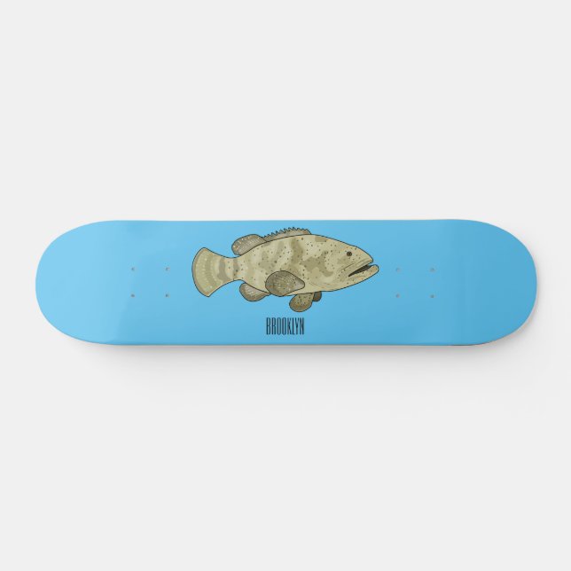 Darstellung des Cartoon des Groupers Skateboard (Horizontal)