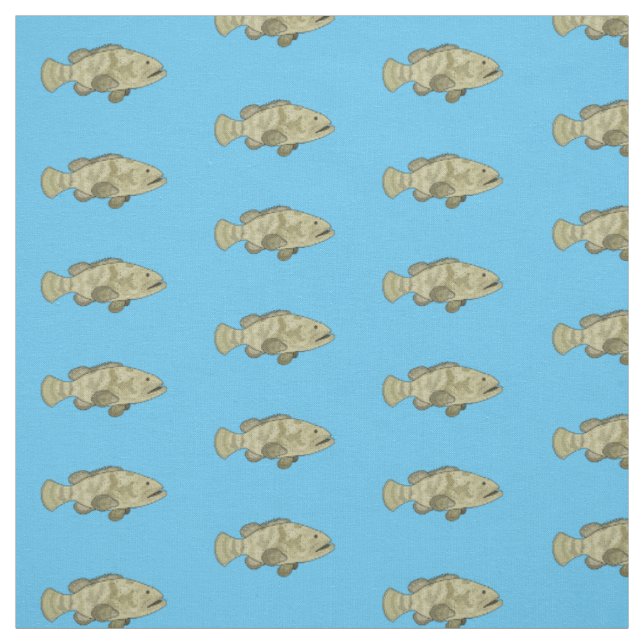 Darstellung des Cartoon des Groupers Stoff (Muster)