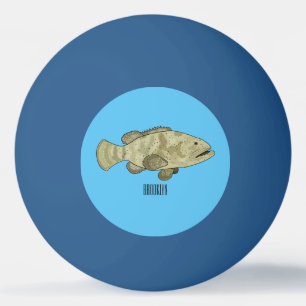 Darstellung des Cartoon des Groupers Tischtennisball