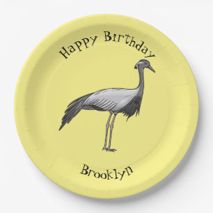 Darstellung des Cartoon des Kranichs Pappteller