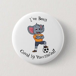Darstellung des Cartoon eines Elephanten-Fußballsp Button