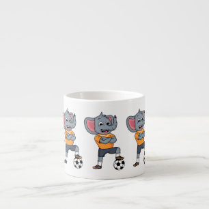 Darstellung des Cartoon eines Elephanten-Fußballsp Espressotasse