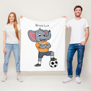 Darstellung des Cartoon eines Elephanten-Fußballsp Fleecedecke