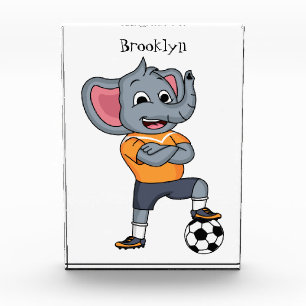 Darstellung des Cartoon eines Elephanten-Fußballsp Fotoblock