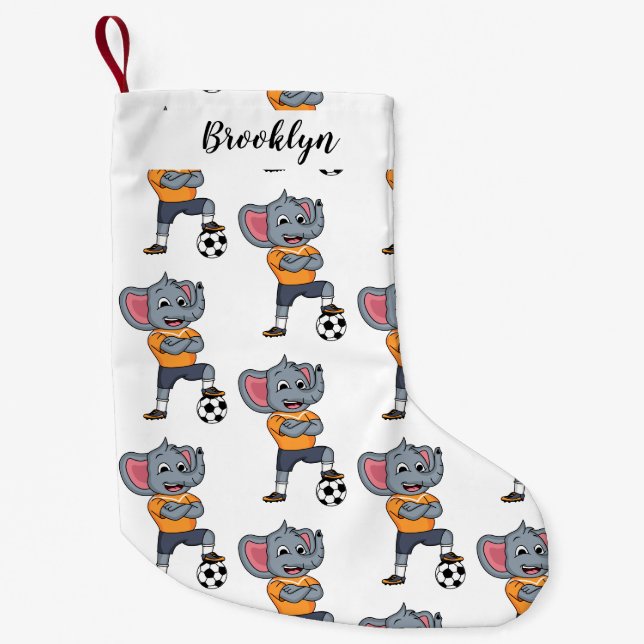 Darstellung des Cartoon eines Elephanten-Fußballsp Kleiner Weihnachtsstrumpf (Vorderseite)