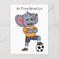 Darstellung des Cartoon eines Elephanten-Fußballsp