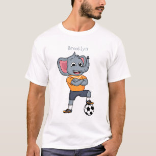 Darstellung des Cartoon eines Elephanten-Fußballsp T-Shirt
