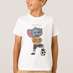 Darstellung des Cartoon eines Elephanten-Fußballsp T-Shirt