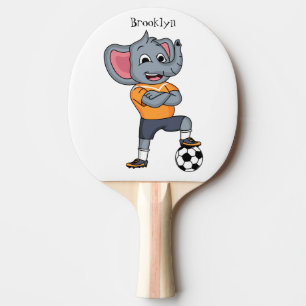 Darstellung des Cartoon eines Elephanten-Fußballsp Tischtennis Schläger