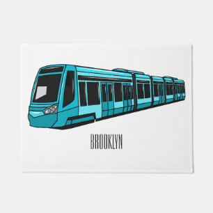 Darstellung des Cartoon elektrischer Lokomotive Fußmatte