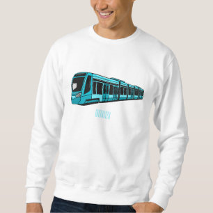 Darstellung des Cartoon elektrischer Lokomotive Sweatshirt