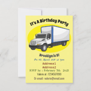 Darstellung des Cartoon im Box-LKW Einladung