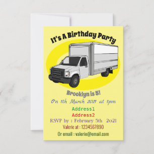 Darstellung des Cartoon im Box-LKW Einladung