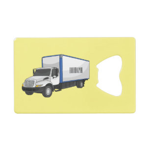 Darstellung des Cartoon im Box-LKW Geldbeutel Flaschenöffner