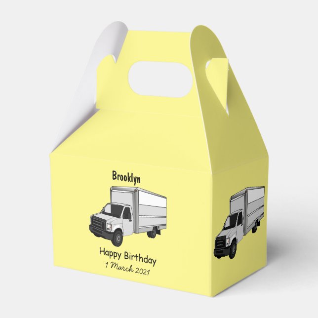 Darstellung des Cartoon im Box-LKW Geschenkschachtel (Vorderseite)