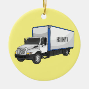 Darstellung des Cartoon im Box-LKW Keramik Ornament