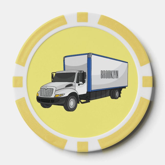 Darstellung des Cartoon im Box-LKW Pokerchips (Vorderseite)