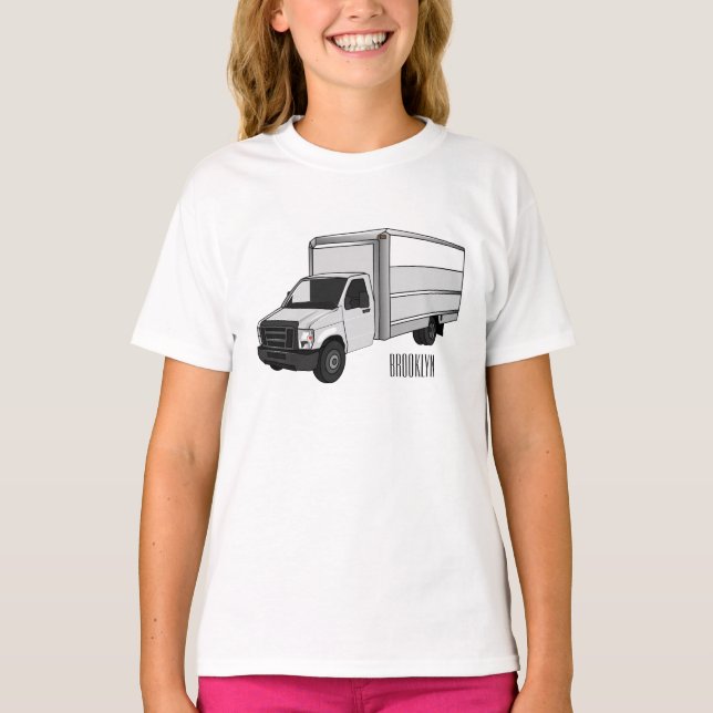 Darstellung des Cartoon im Box-LKW T-Shirt (Vorderseite)