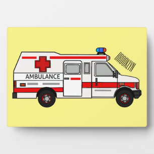 Darstellung des Cartoon im Krankenwagen Fotoplatte