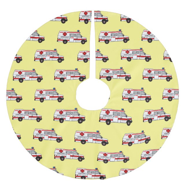 Darstellung des Cartoon im Krankenwagen Polyester Weihnachtsbaumdecke (Vorderseite)