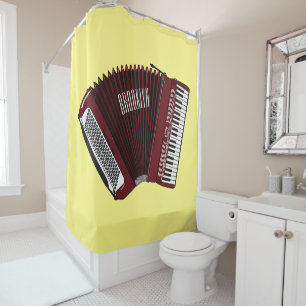 Darstellung des Cartoon in Accordion Duschvorhang