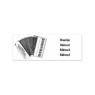 Darstellung des Cartoon in Accordion Gummistempel