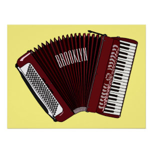 Darstellung des Cartoon in Accordion Poster