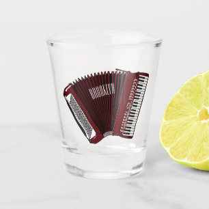 Darstellung des Cartoon in Accordion Schnapsglas